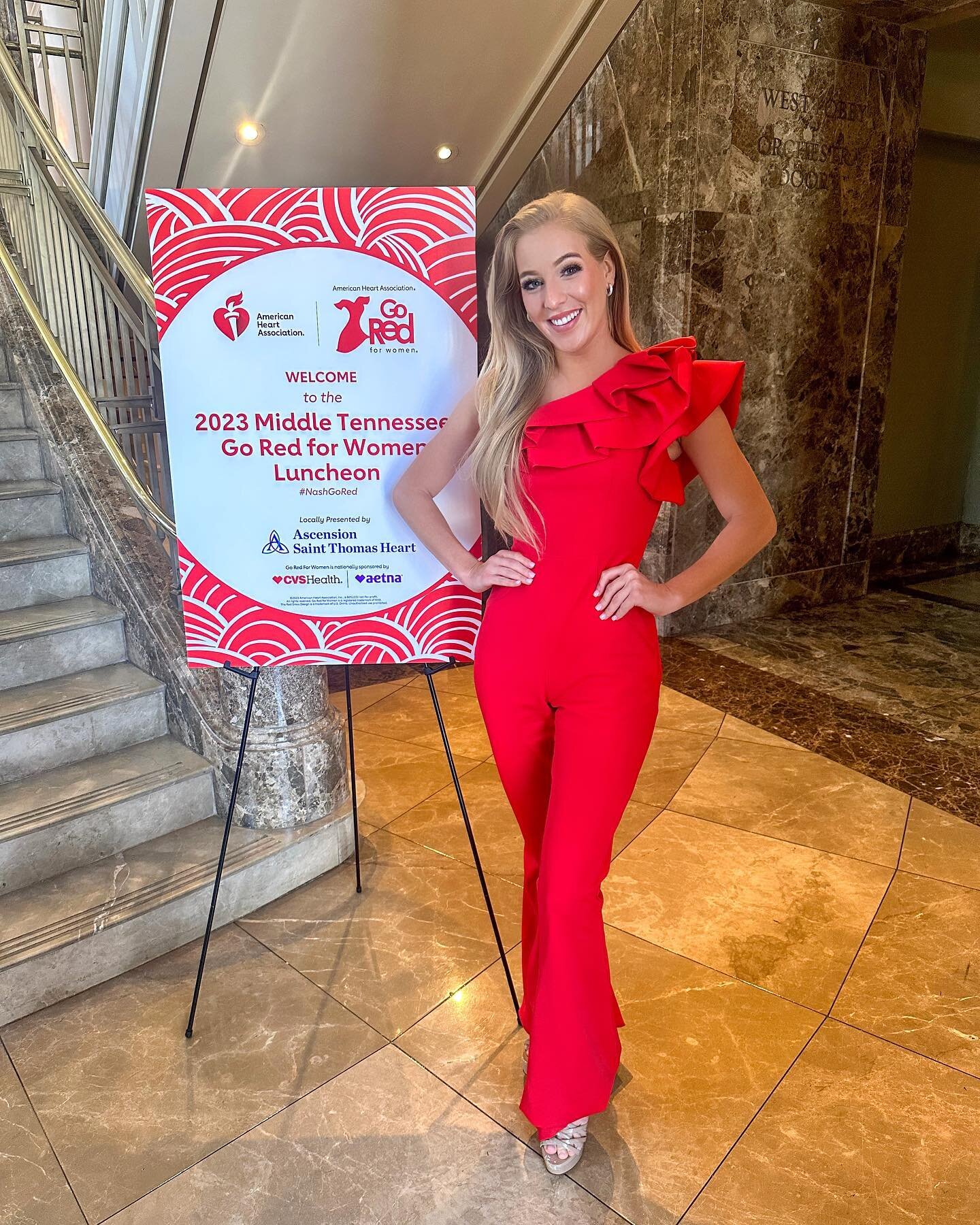 Savannah Maddison was honored to attend the American Heart Association #goredforwomen luncheon today! Thank you @ahatennessee ❤️