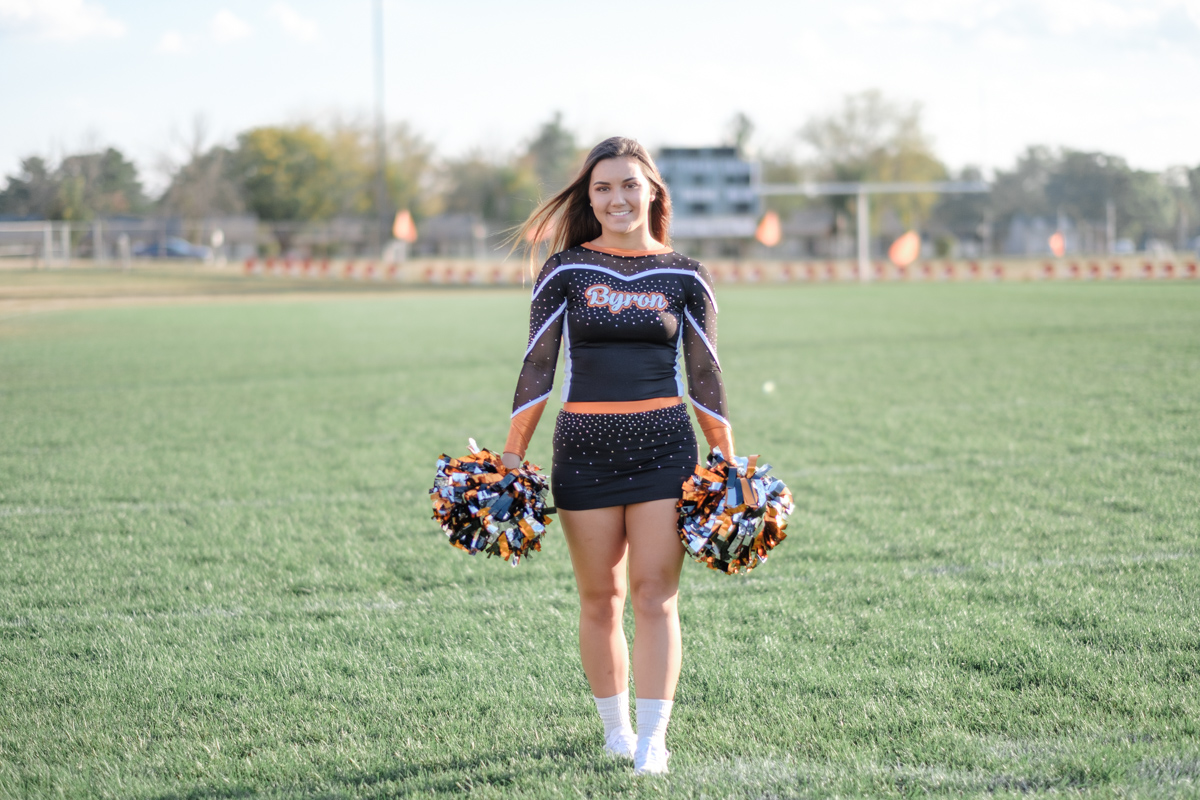 Byron Tigers, Go Tigers, TIger Bride, Byron High School Senior, Senior Portraits, Senior Photographer, Orange and Black, Cheerleader, Strong, Model, Byron Photographer