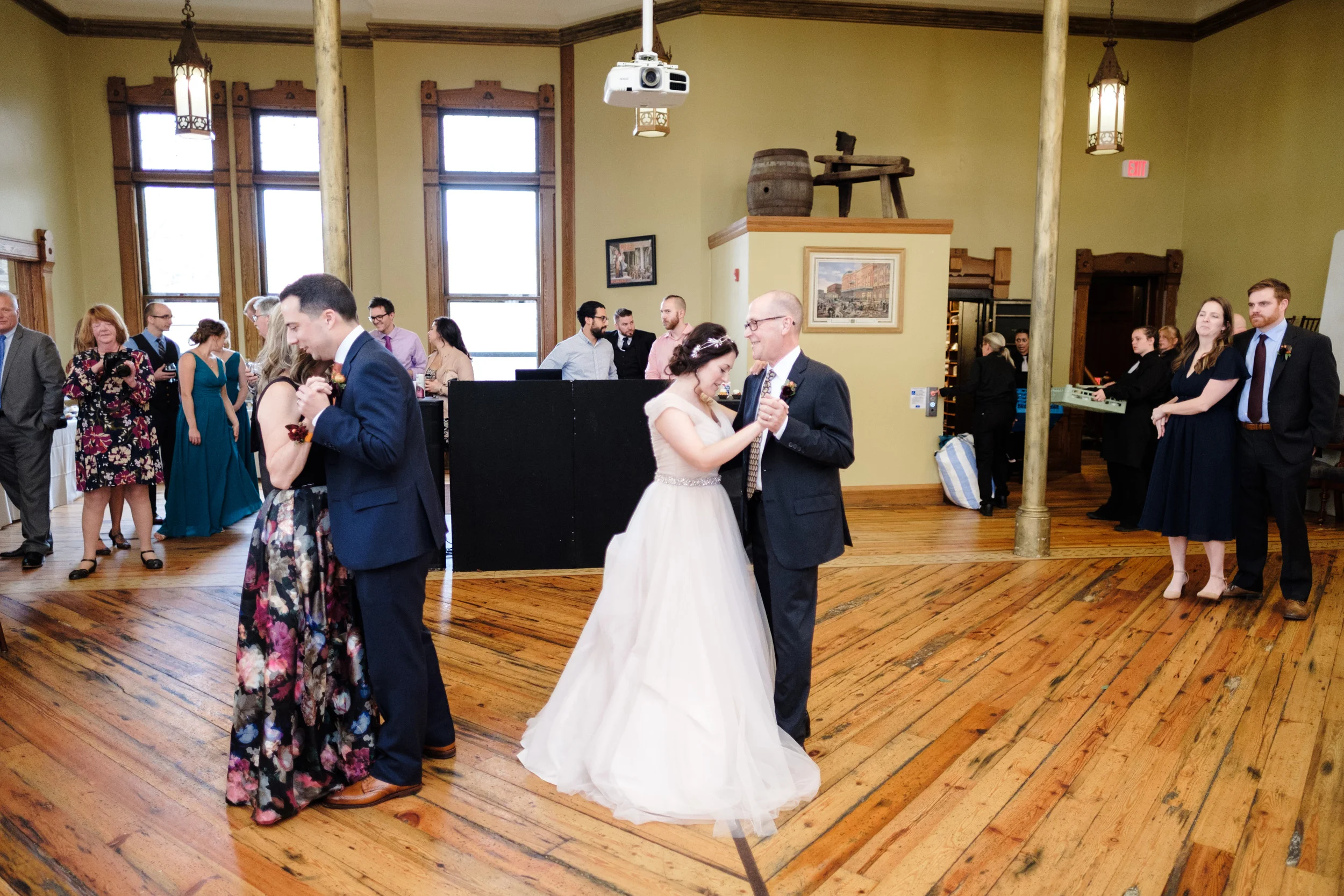 First dance, bride and groom at pabst best place, milwaukee wisconsin wedding