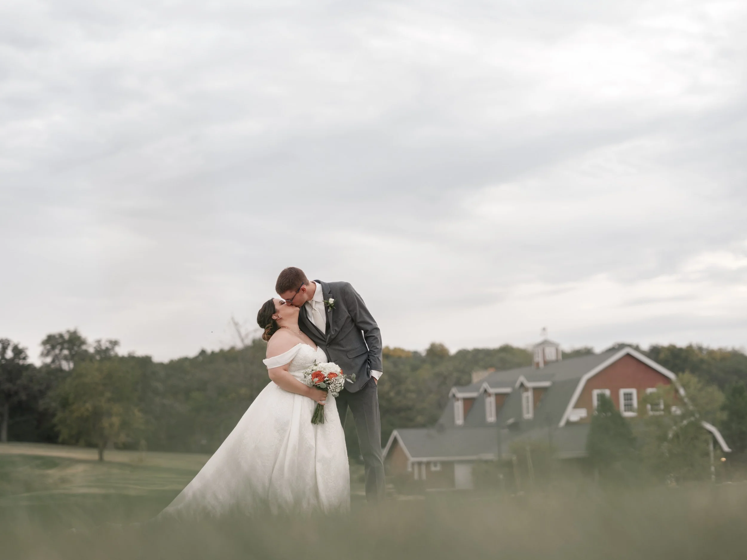 Jen and Dan's Cozy, Autumn Pavilion at Orchard Ridge Farms Wedding | Rockton Illinois