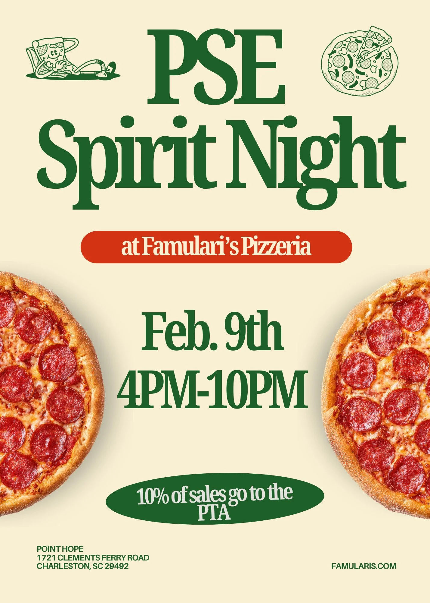 PSE Spirit Night at Famulari's Pizza