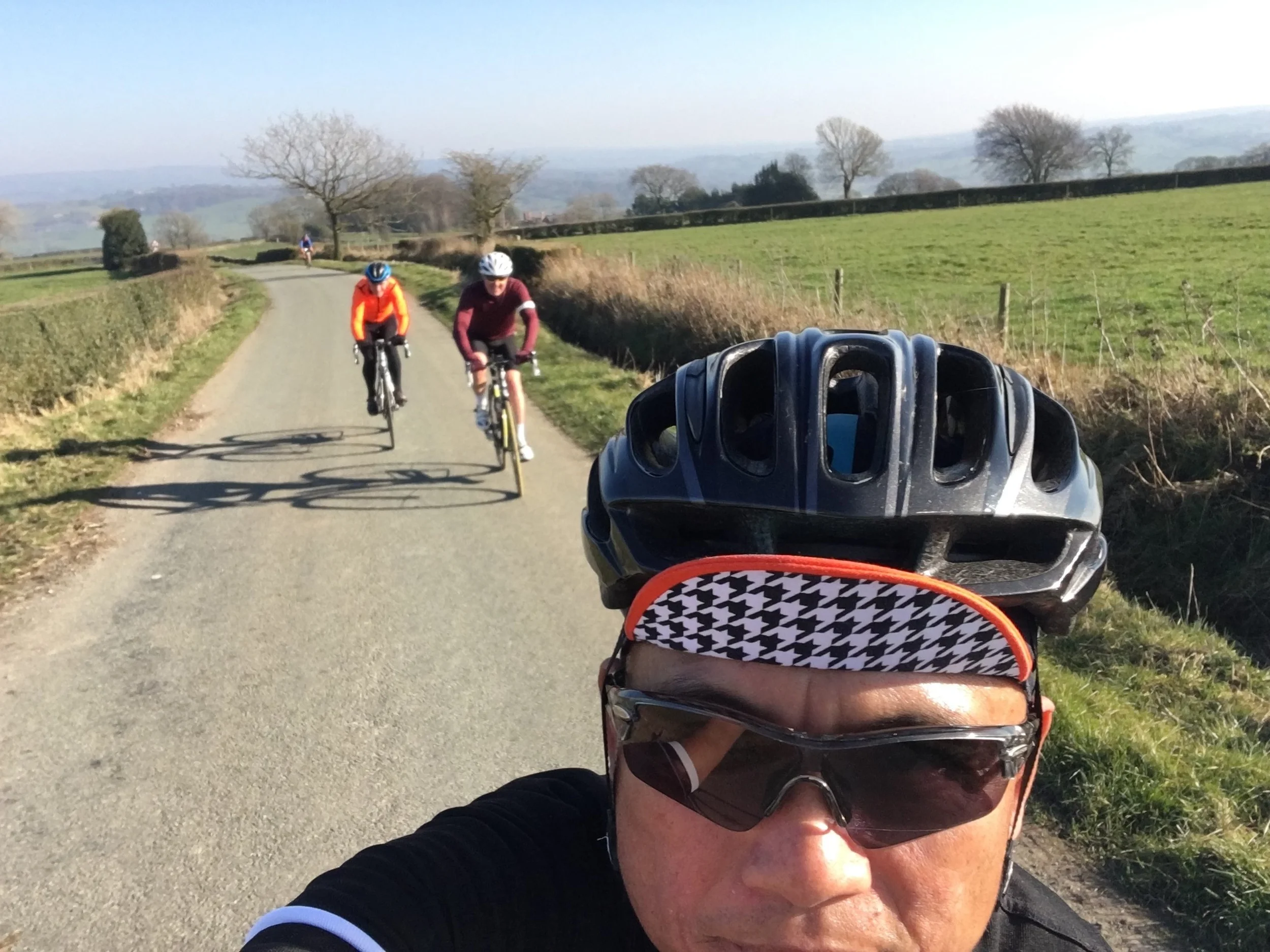 L to R: Dave, Mike, Mike. Probably feeble ride leader in the distance.