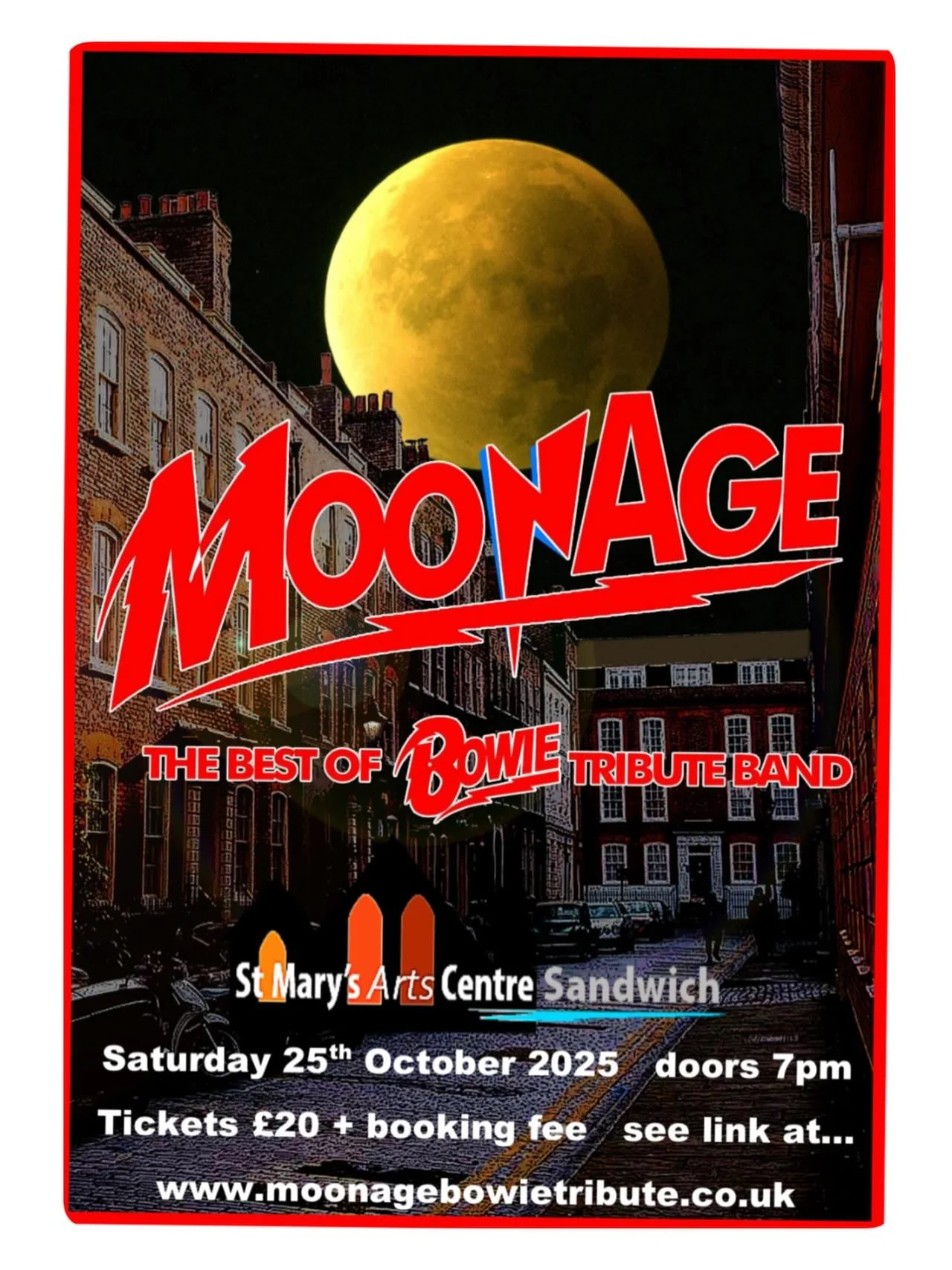 At St Mary's Art Centre in Sandwich, don't miss another exciting event. After visiting 'Travels with Bowie' at Lilford Gallery, David Bowie fans will adore the 'Moonage' show, a tribute to Bowie's iconic hits.