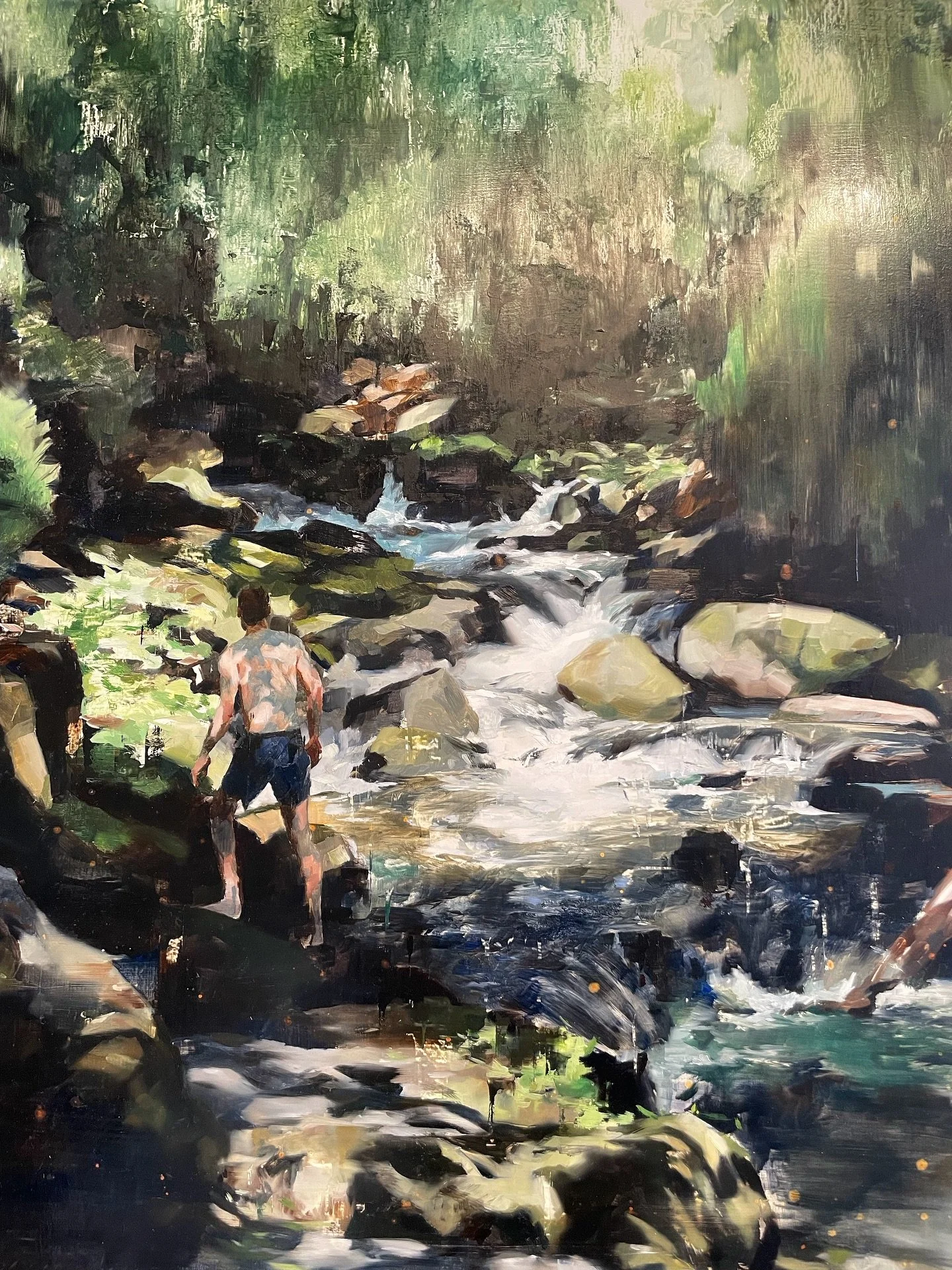 Jon Doran is a Kent born artist who uses oil on panel to re-articulate the traditional subject matter of landscape, still life and portraiture; instead reimagining them through a lens of a digitally influenced, fragmented approach to painting - reinv