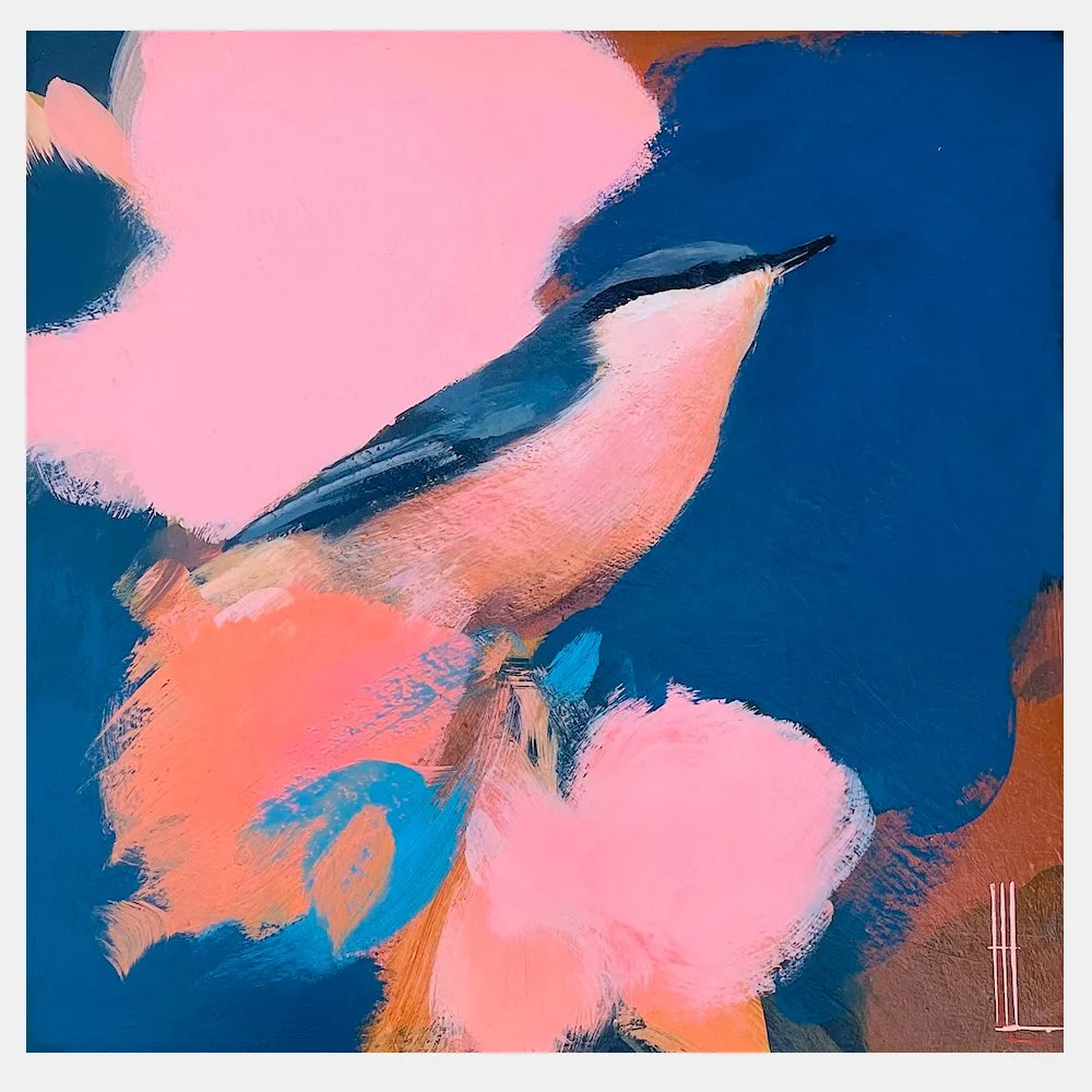 Nuthatch in Pinks and Navy