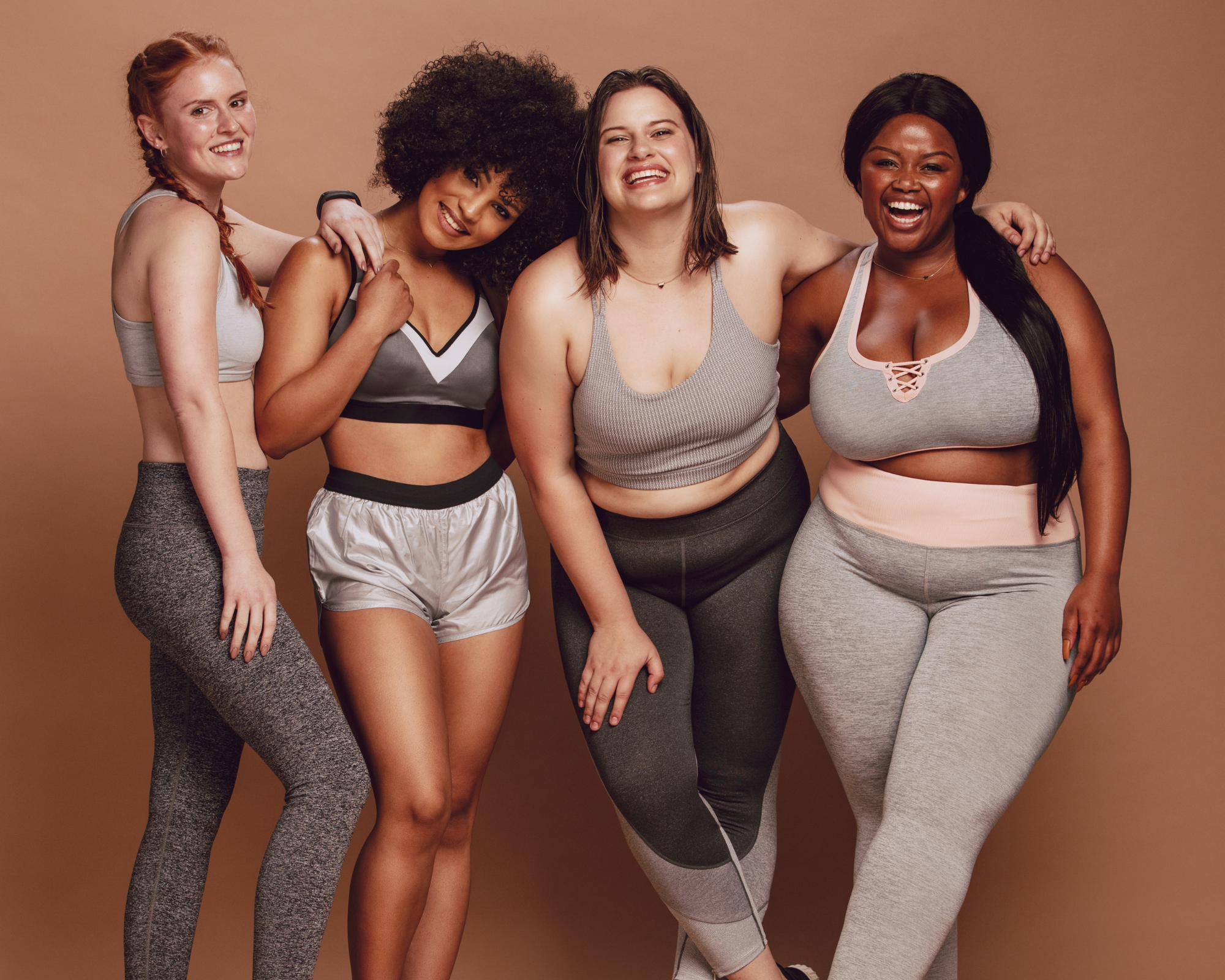 four women with different body types