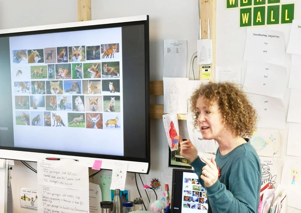 Discussing foxy things with year 5