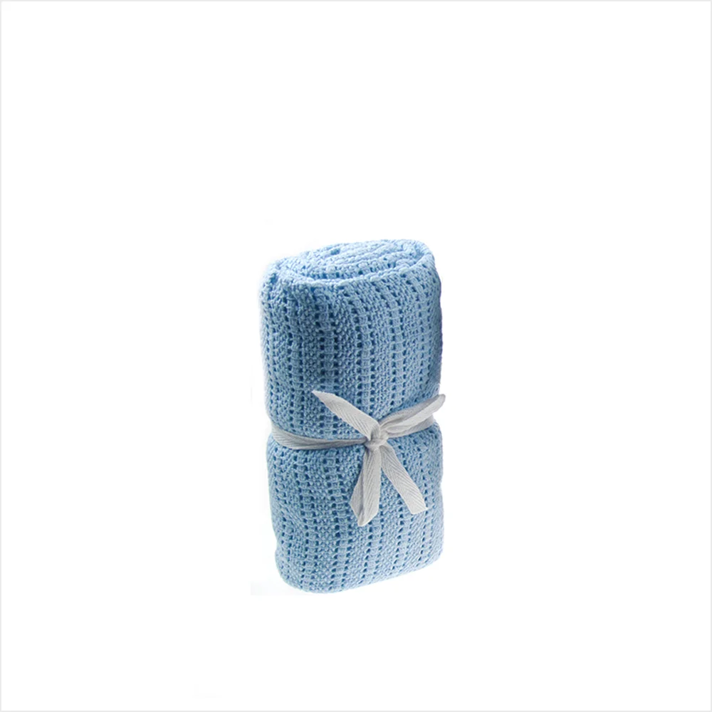 Cellular Cotton Baby Blankets Blue