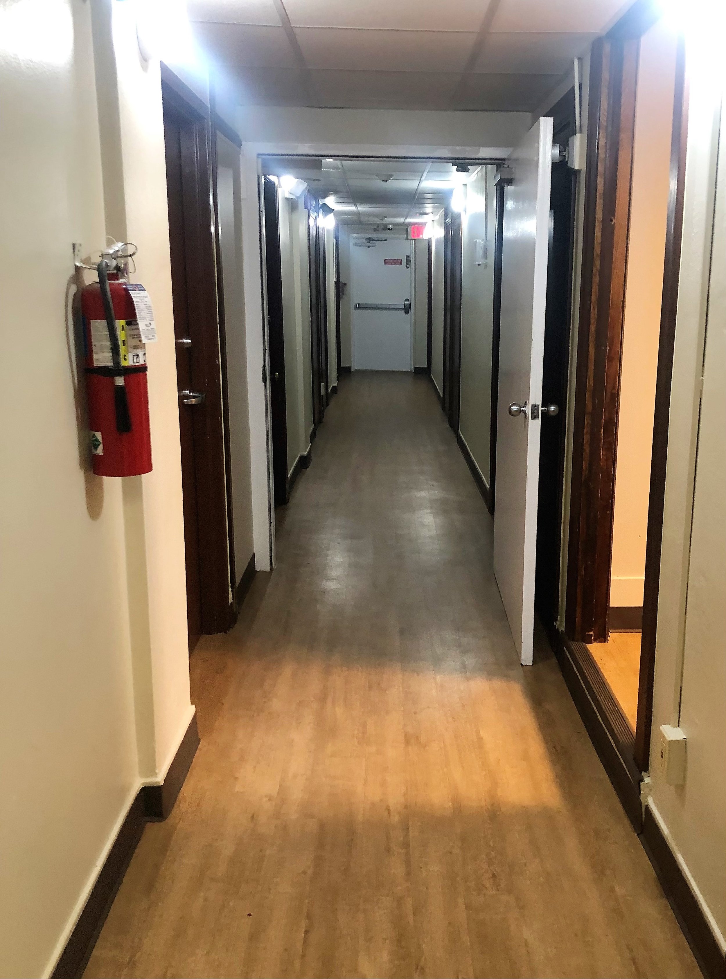 One of three hallways where clients live.