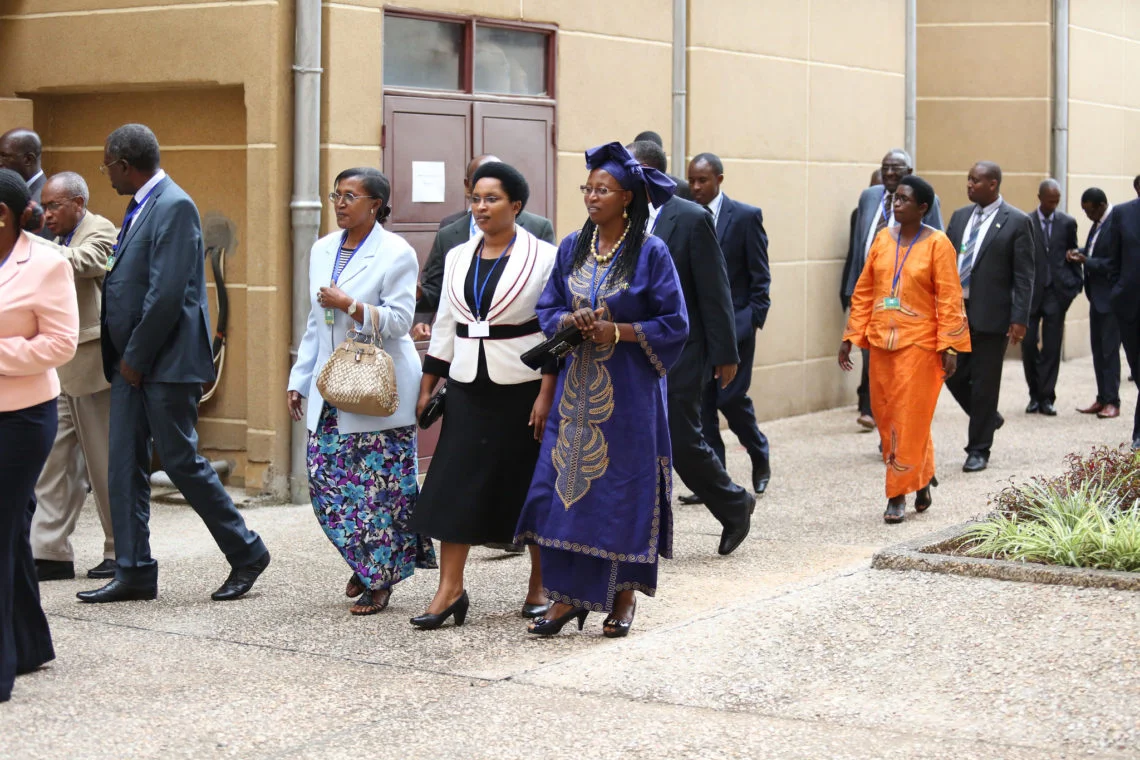 A photo from the 2013 National Dialogue Council in the Rwandan Parliament, which has the highest level of women in parliament in the world. Photo via Rwandan Government .