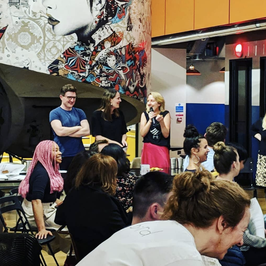 Look how happy everyone is! Live scenes from our raffle, which raised money for Clean Sheet UK, because we believe that everyone deserves a second chance