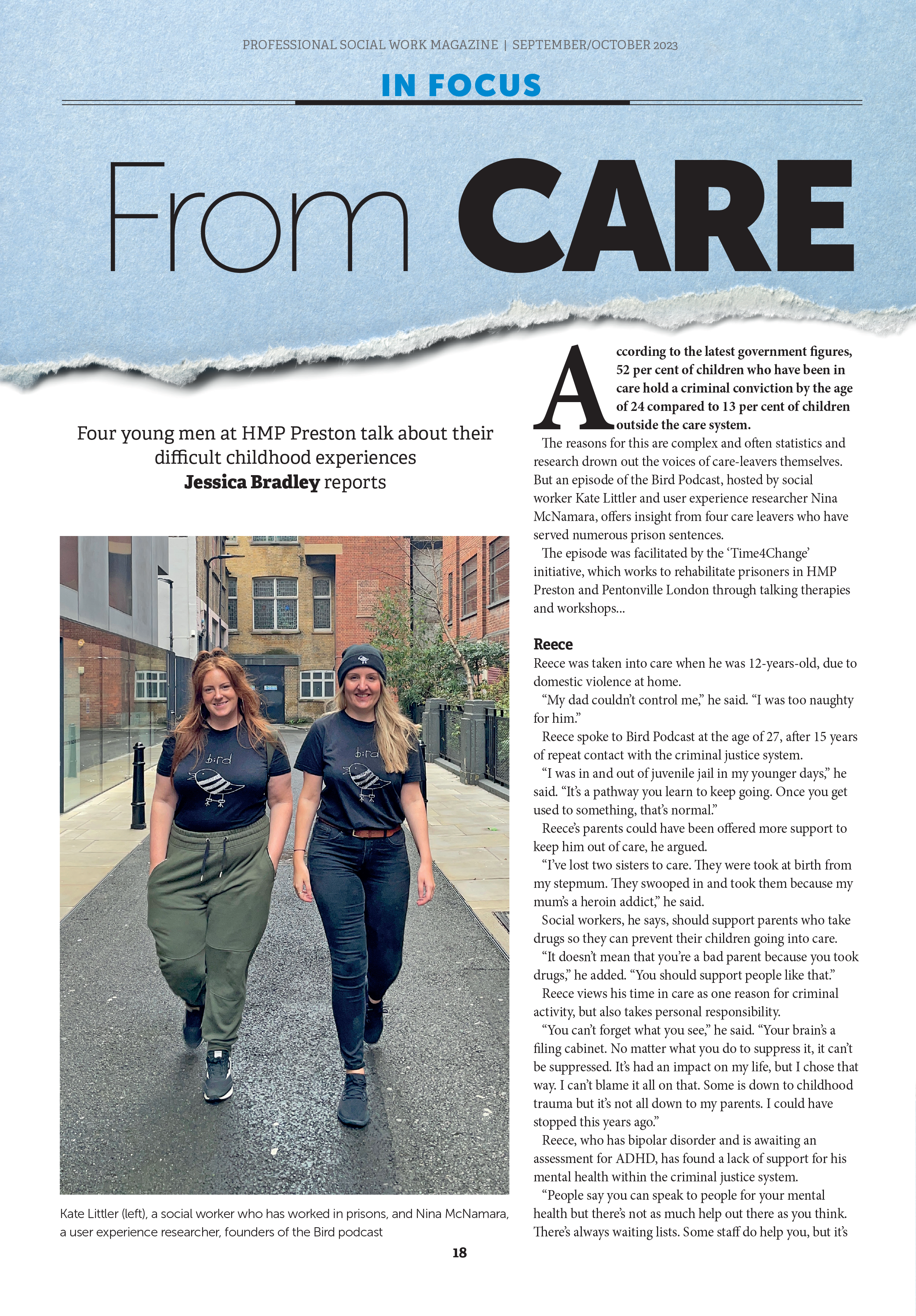 first pag of an article in BASW