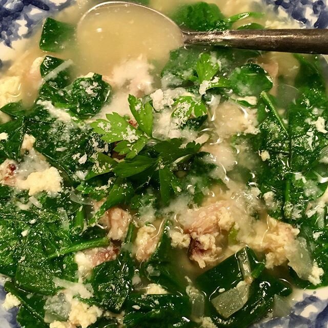 My love of Stracciatella Soup came from Chef Anna Mangione of Magione&rsquo;s Ristorante in Charlotte NC. Before they retired, she and husband Roberto brought Sicily to the city and made their customers feel at home and like family. Anna said, &ldquo