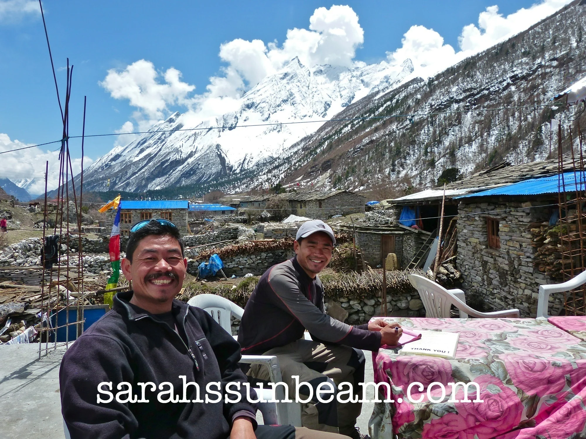 Raijbir &amp; Sune on the patio in SamaGoan once the weather cleared!