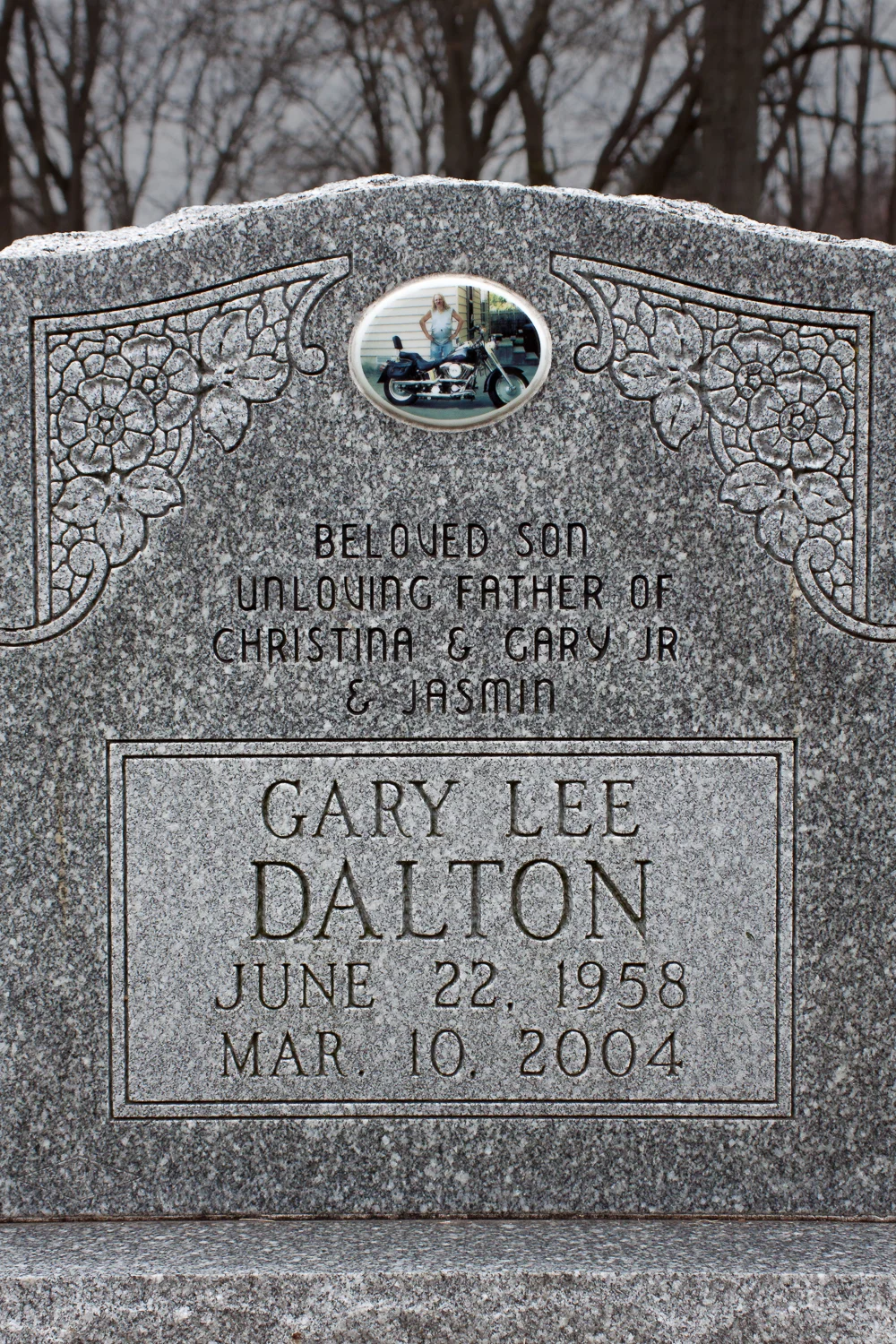 Forgottn, 2018 Jasmine’s name is included on her father’s headstone along with his two other children, but it’s misspelled.