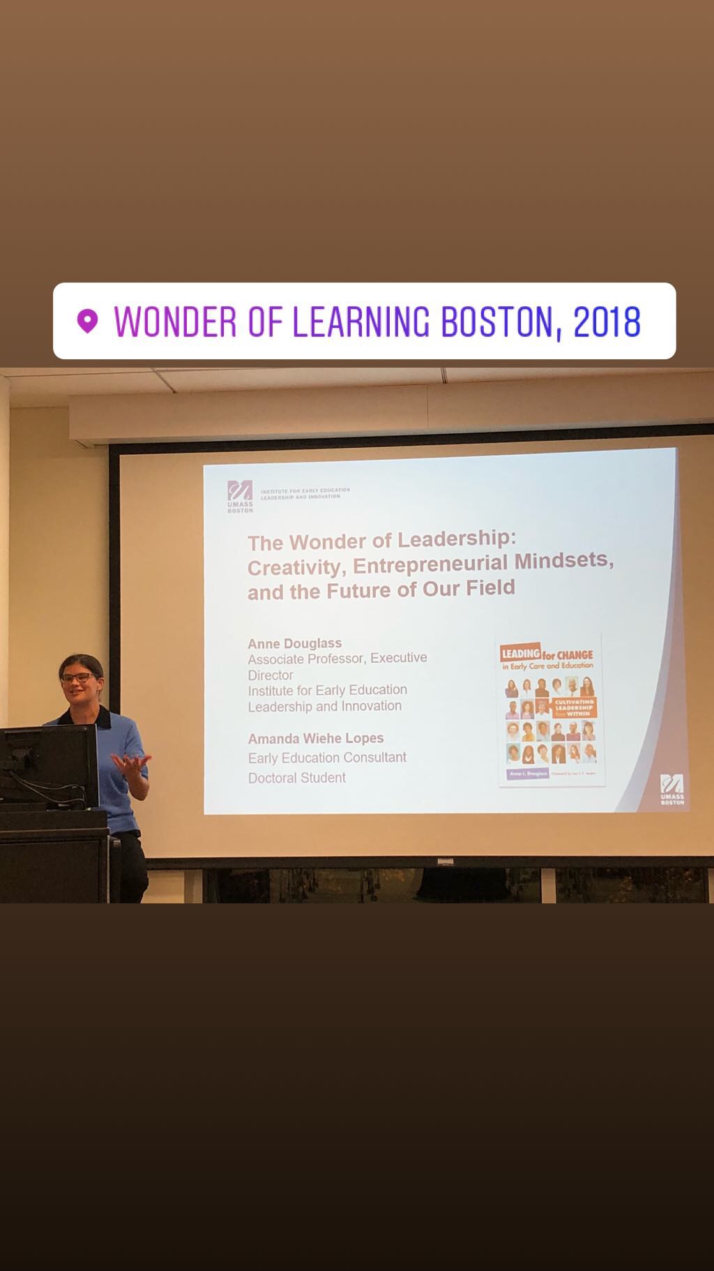 Dr. Anne Douglas speaking about early childhood education leadership at The Wonder of Leadership: Creativity, Entrepreneurial Mindsets, and the Future of our Field 