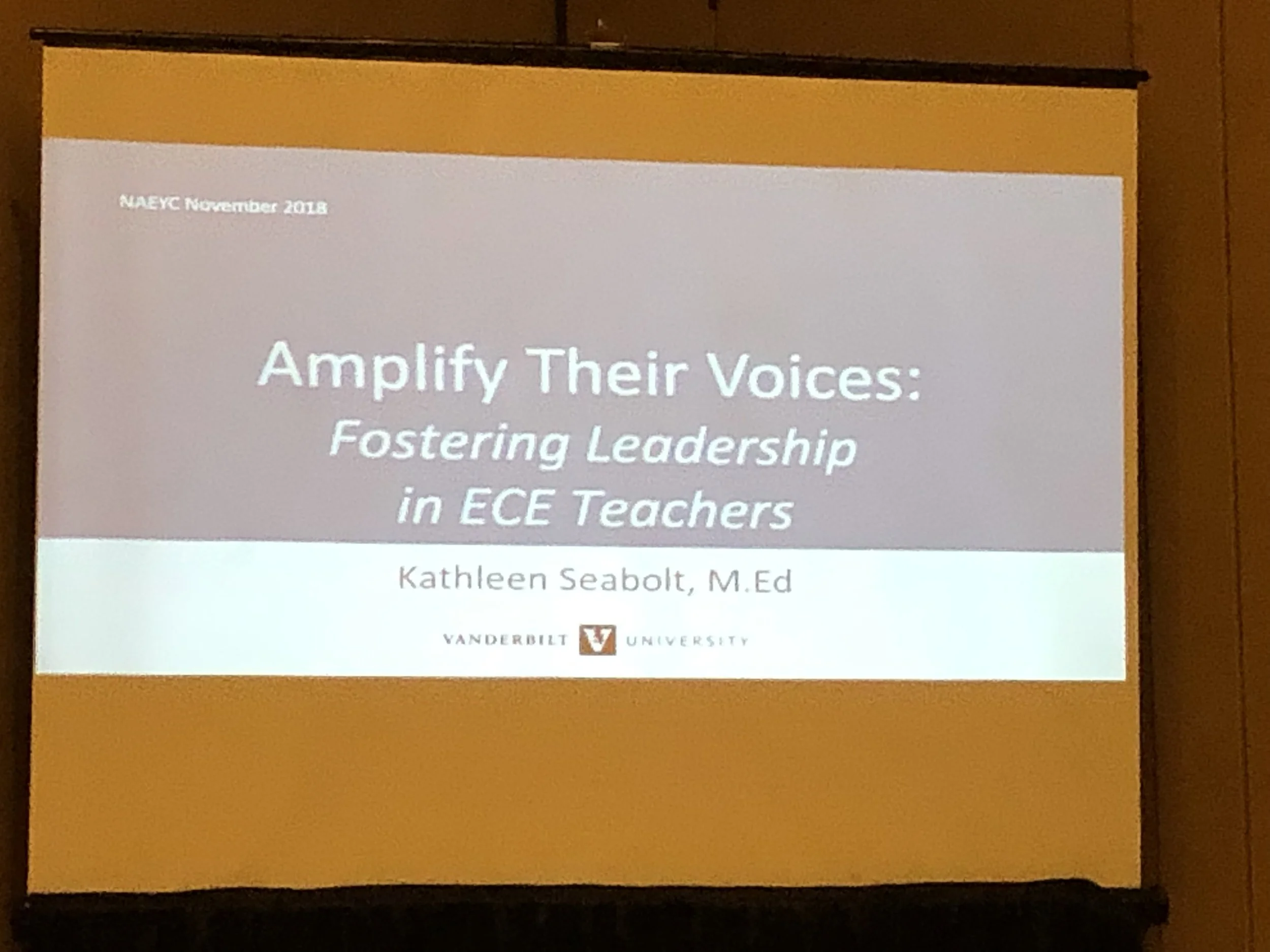  NAEYC Video: Amplify Their Voices: Fostering Leadership In ECE Teachers  Presented by Kathleen Seabolt