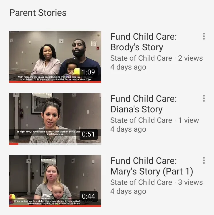 Videos: Families Share Their Stories About Why Congress Should Fund Child Care