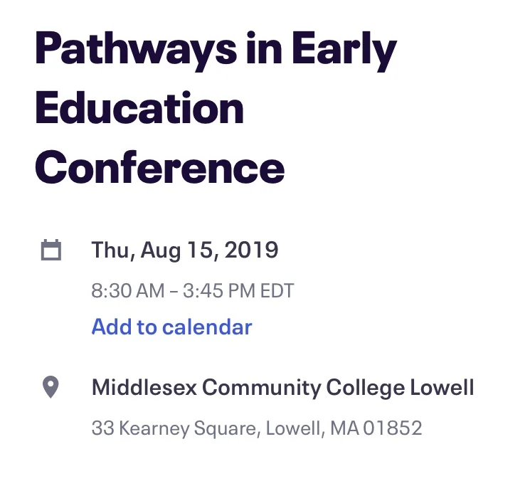 Pathways In Early Education Conference