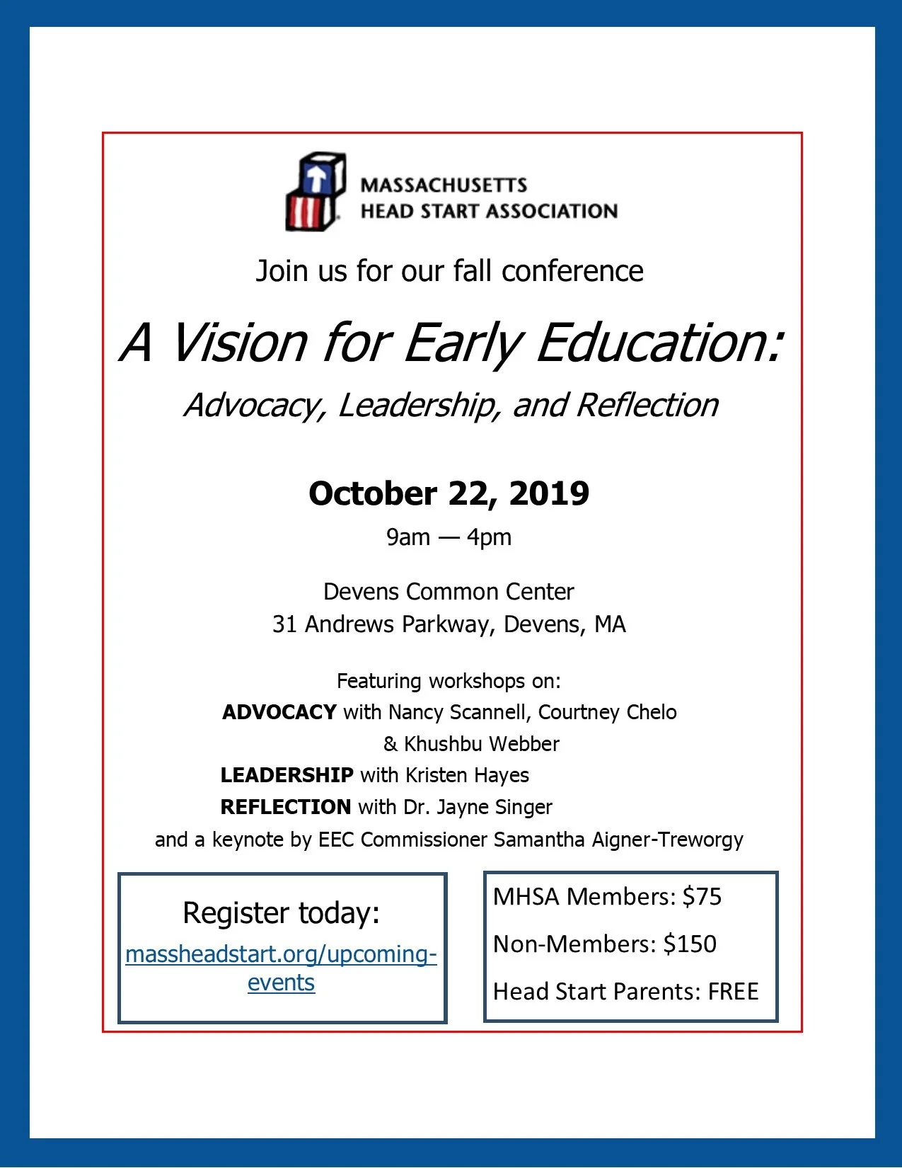 Massachusetts Head Start Association Announces Fall Conference