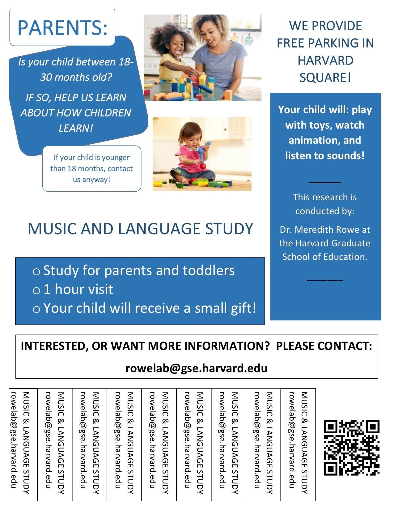 Harvard Graduate School of Education is Looking for Toddlers for Music and Language Study