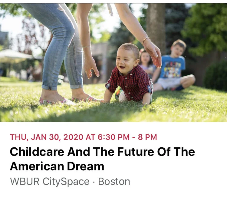 WBUR Hosting “<strong>Childcare And The Future Of The American Dream”</strong>
