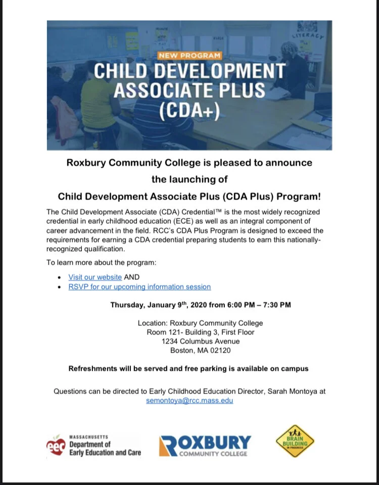 Roxbury Community College Launches Child Development Associate Plus (CDA Plus) Program