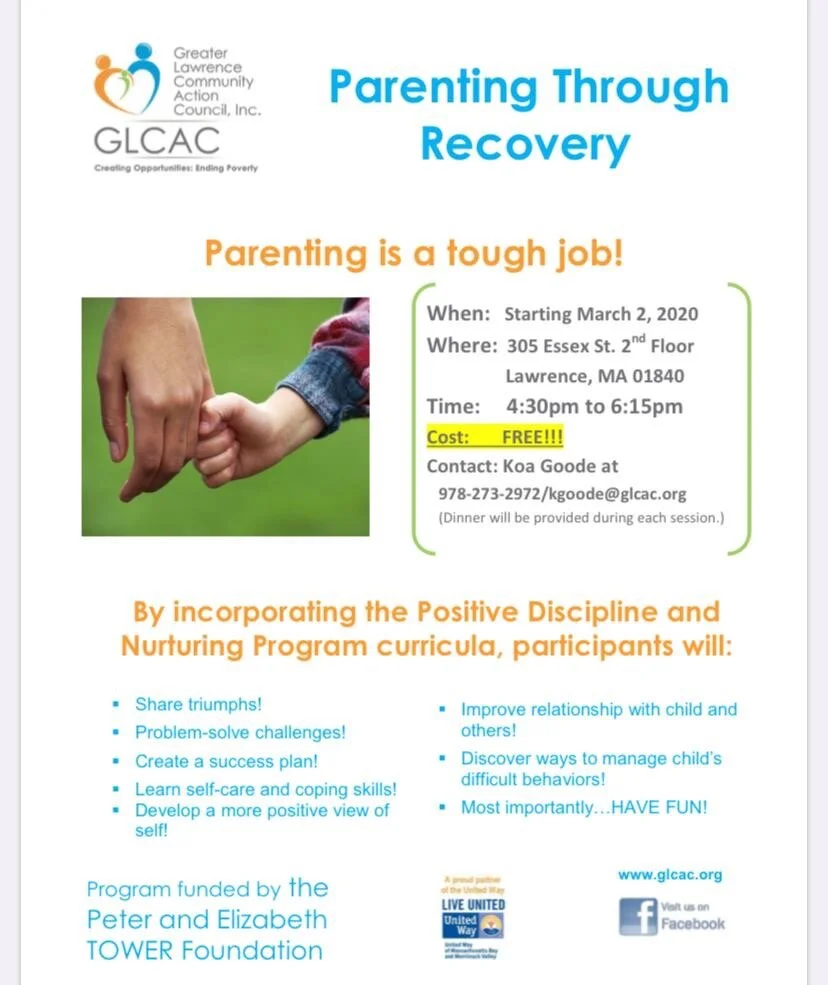 Greater Lawrence Community Action Council Announces Next Session of Parenting Though Recovery Program