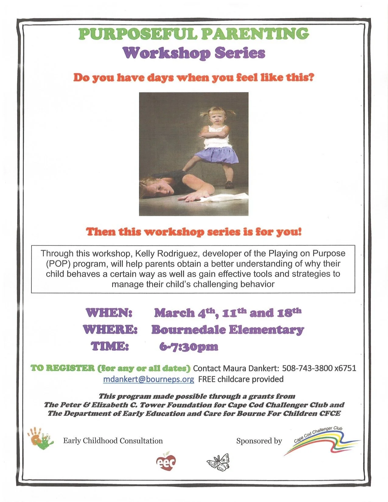 Purposeful Parenting Workshop Being Offered At  Bournedale Elementary