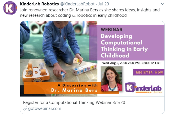 New Webinar Focuses on Computational Thinking and Research about Coding &amp; Robotics in Early Childhood