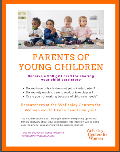Wellesley Centers for Women Looking For Families To Participate in A Study 