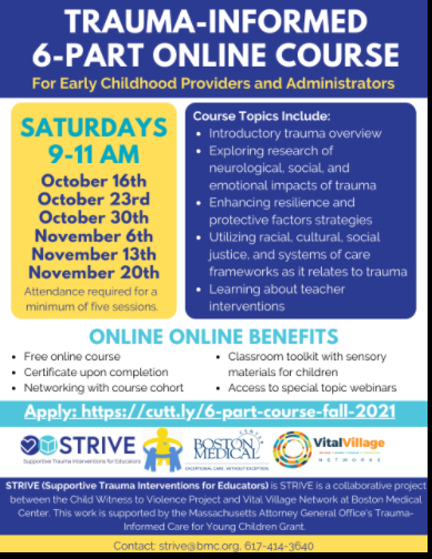  STRIVE 6-Part Free Online Course on Trauma-Informed Practices