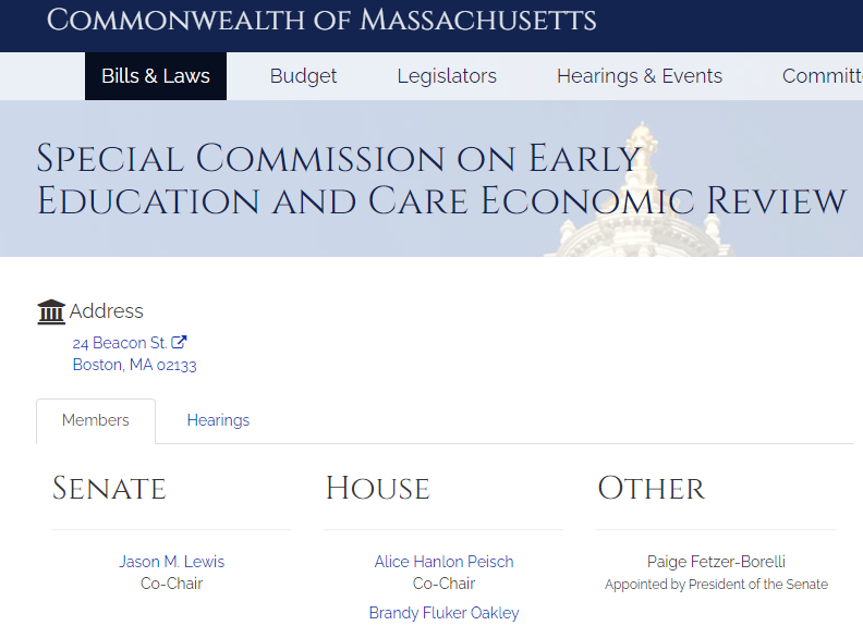 Read MA's Special Legislative Early Education and Care Economic Review Commission Final Report 