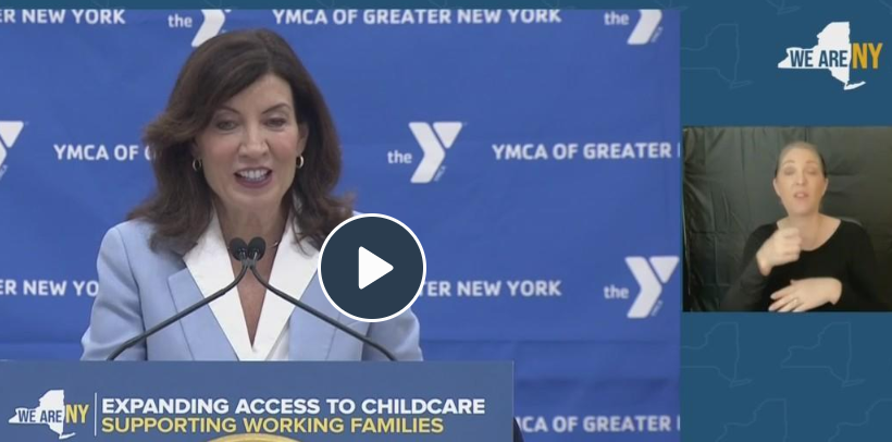 Watch: New York Gov. Kathy Hochul and Sen. Kirsten Gillibrand announcement about Child Care in New York 