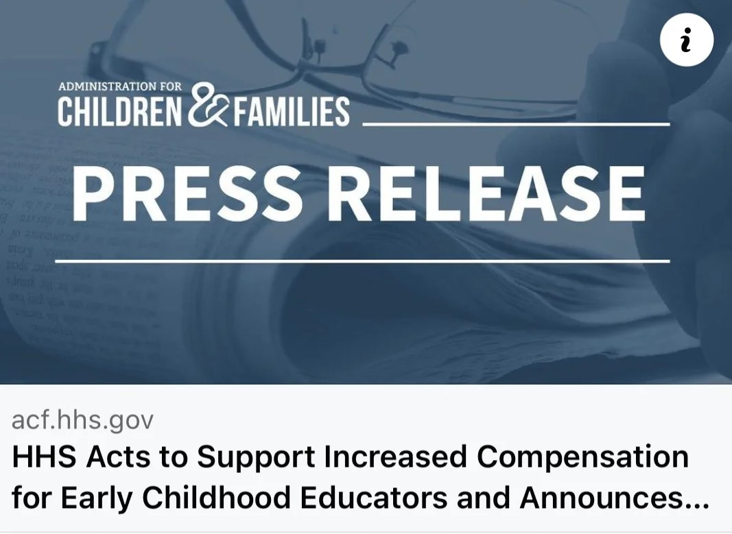 Press Release: HHS Acts to Support Increased Compensation for Early Childhood Educators and Announces $300 Million in New Early Childhood Funding | The Administration for Children and Families
