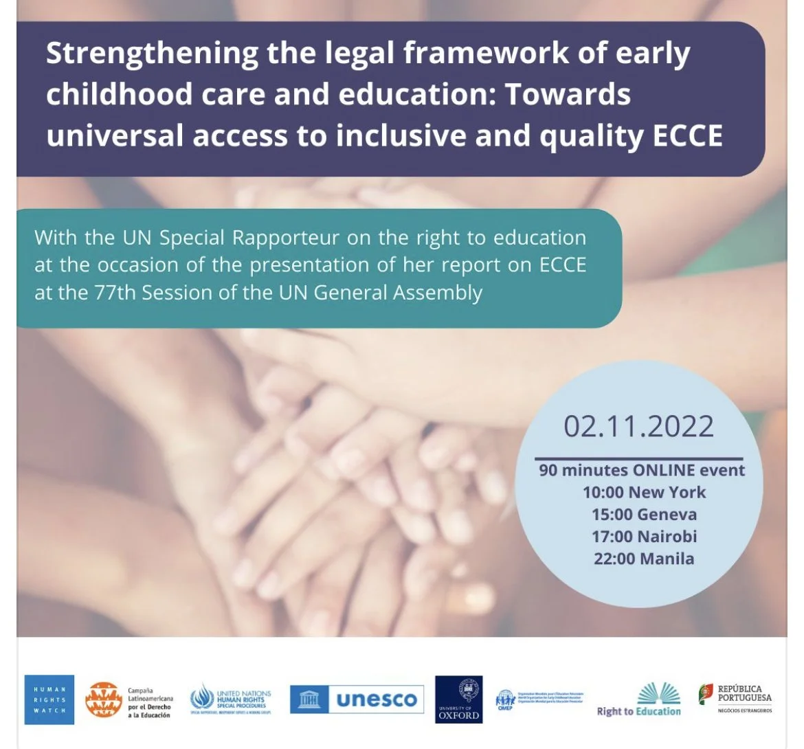 Online Event: "Strengthening the legal framework of early childhood care and education: Towards universal access to inclusive and quality ECCE"