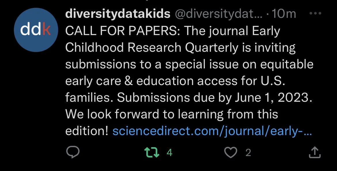 Call for Papers: Equitable Access to Early Care and Education in the United States