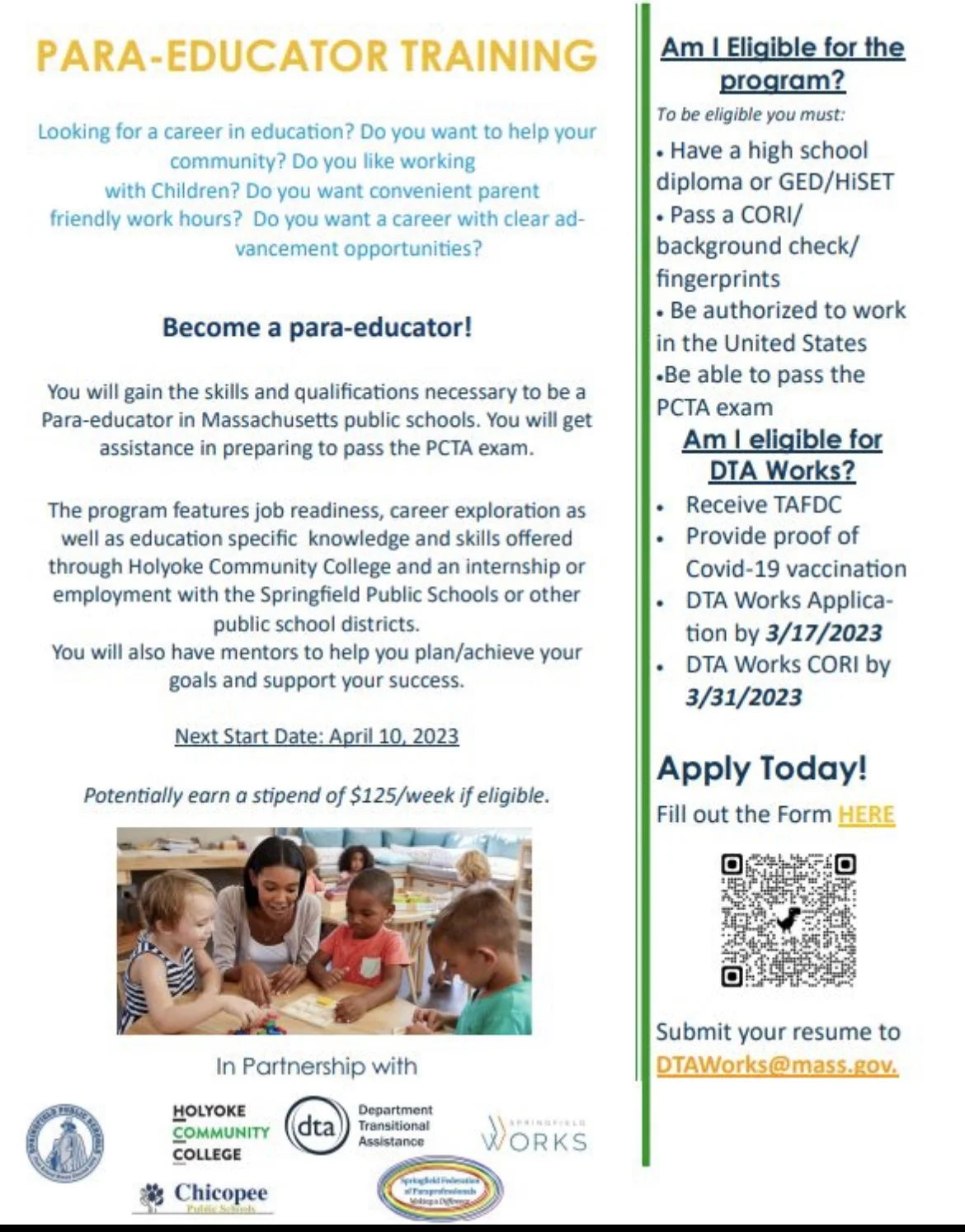 Massachusetts Para-Educator Training Program