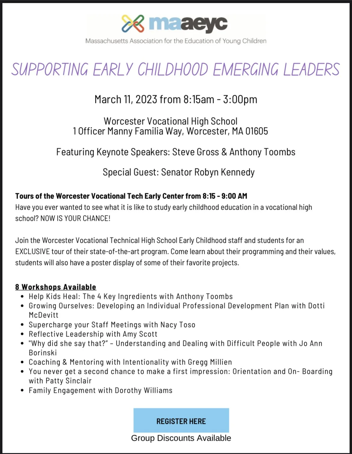 MAAEYC Winter Conference is March 11 in Worcester