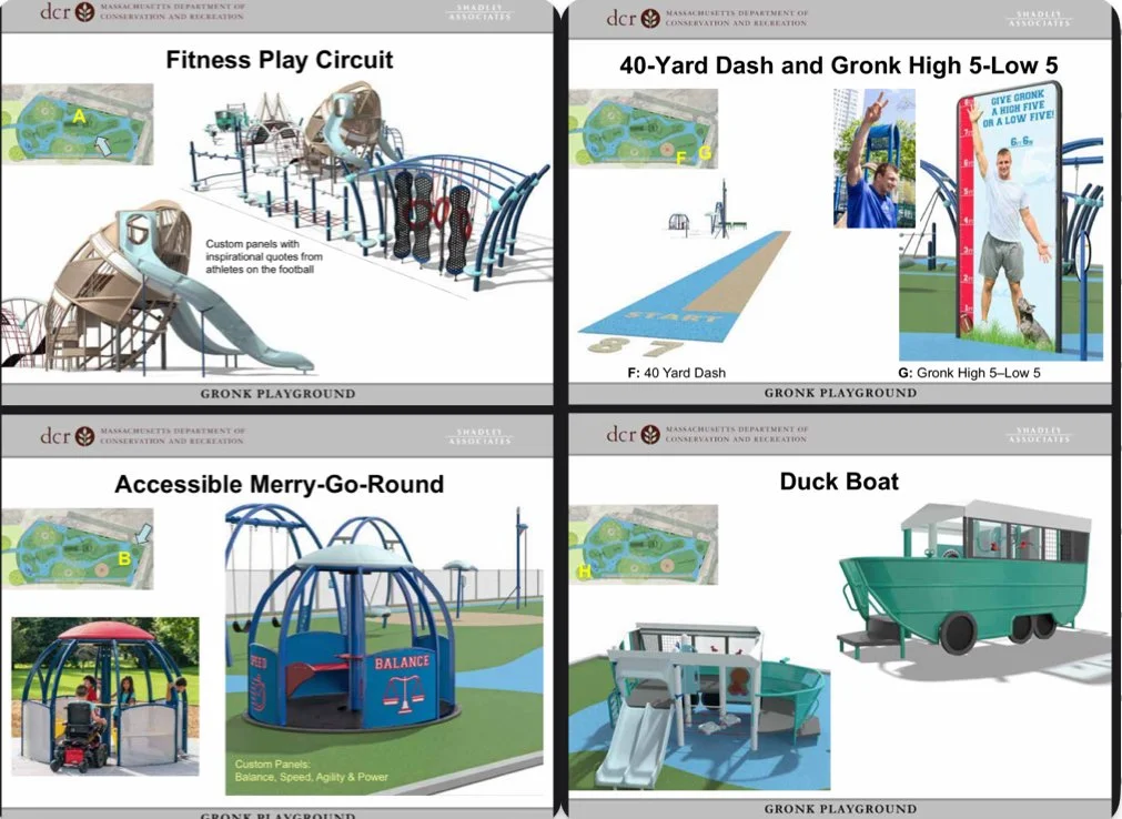 Gronk Playground Unveiled: DCR Presents Vision for State-of-the-Art Fitness-Themed Playground along Charles River Esplanade