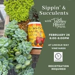 Lincoln Way Vineyards - Sippin’ &amp; Succulents with Honey Haven Farms 