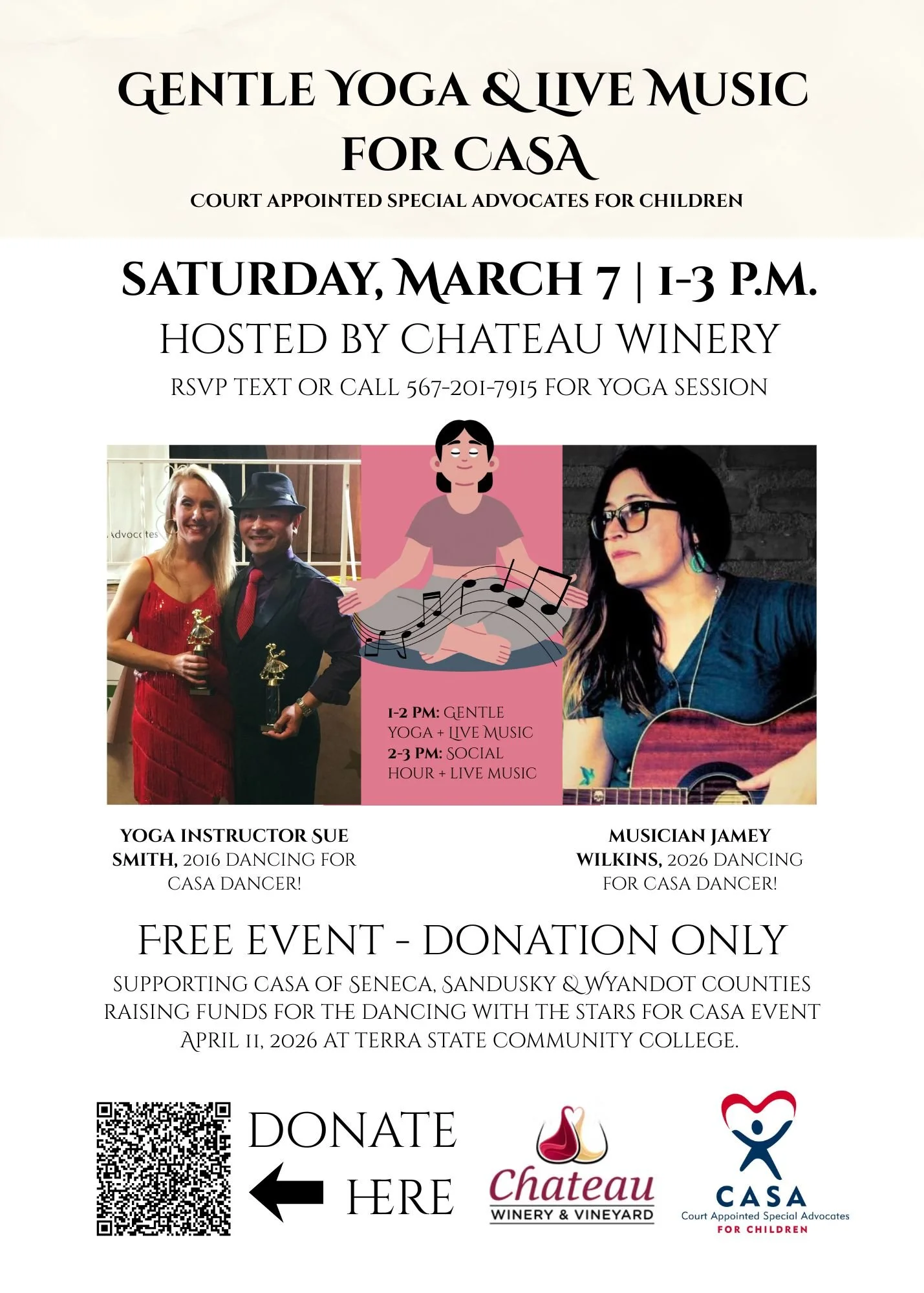 Chateau Winery &amp; Vineyard - Yoga &amp; Music - CASA Fundraiser