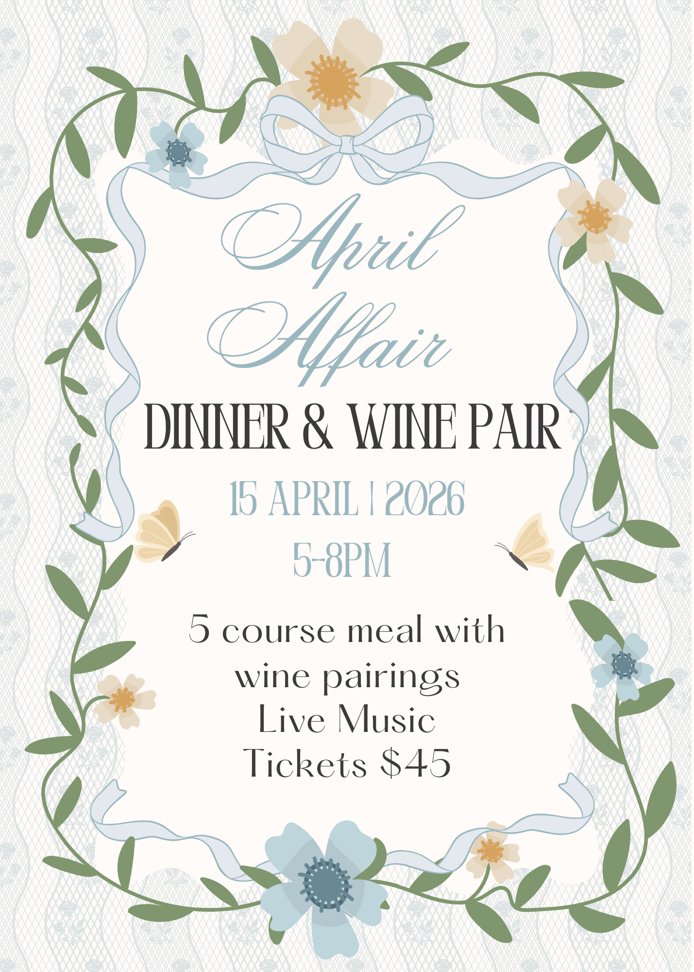 Chateau Winery &amp; Vineyard - April Affair: Dinner &amp; Wine Pair 