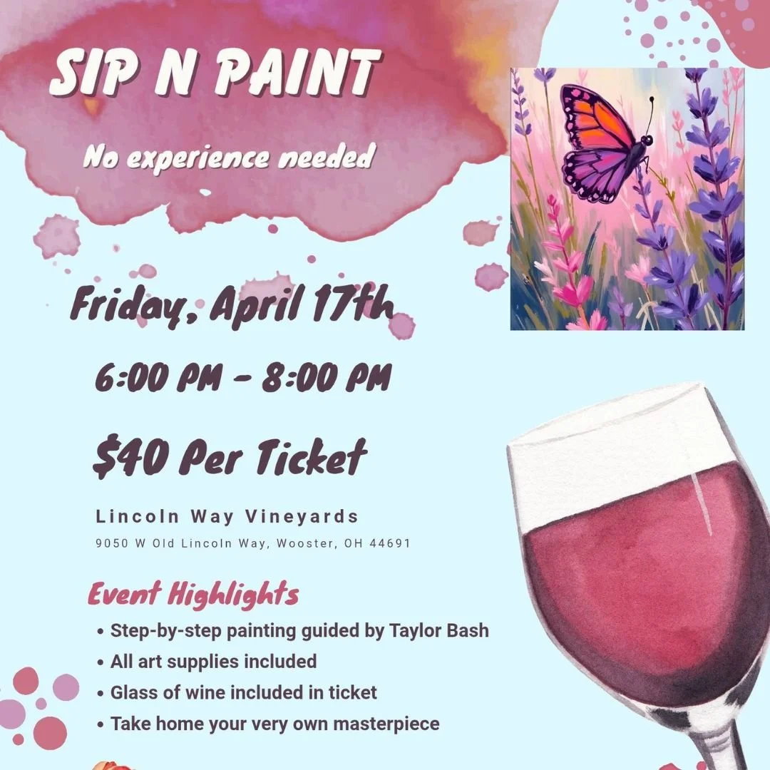 Lincoln Way Vineyards - Spring Sip N Paint with Taylor Bash 