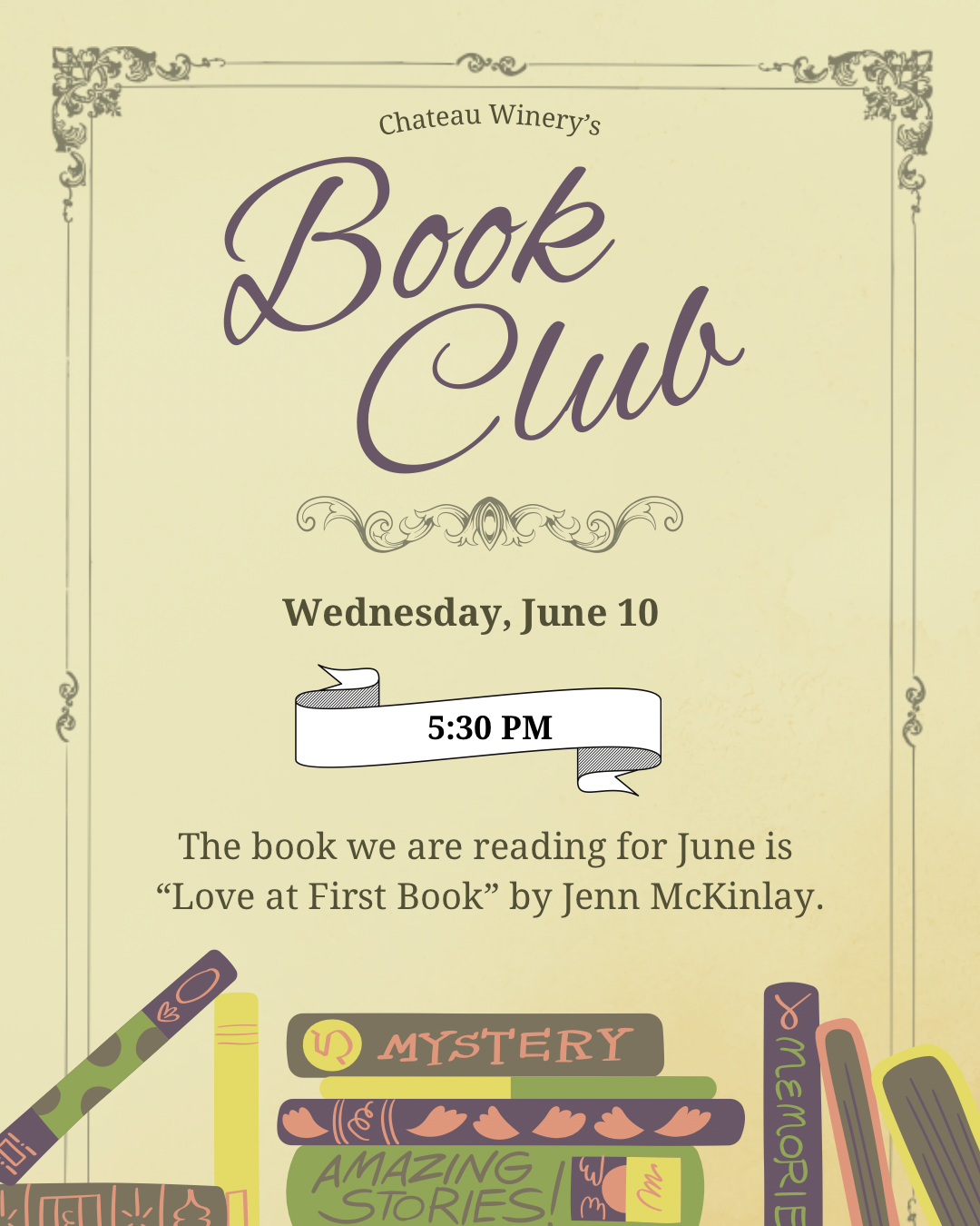 Chateau Winery &amp; Vineyard - June Book Club