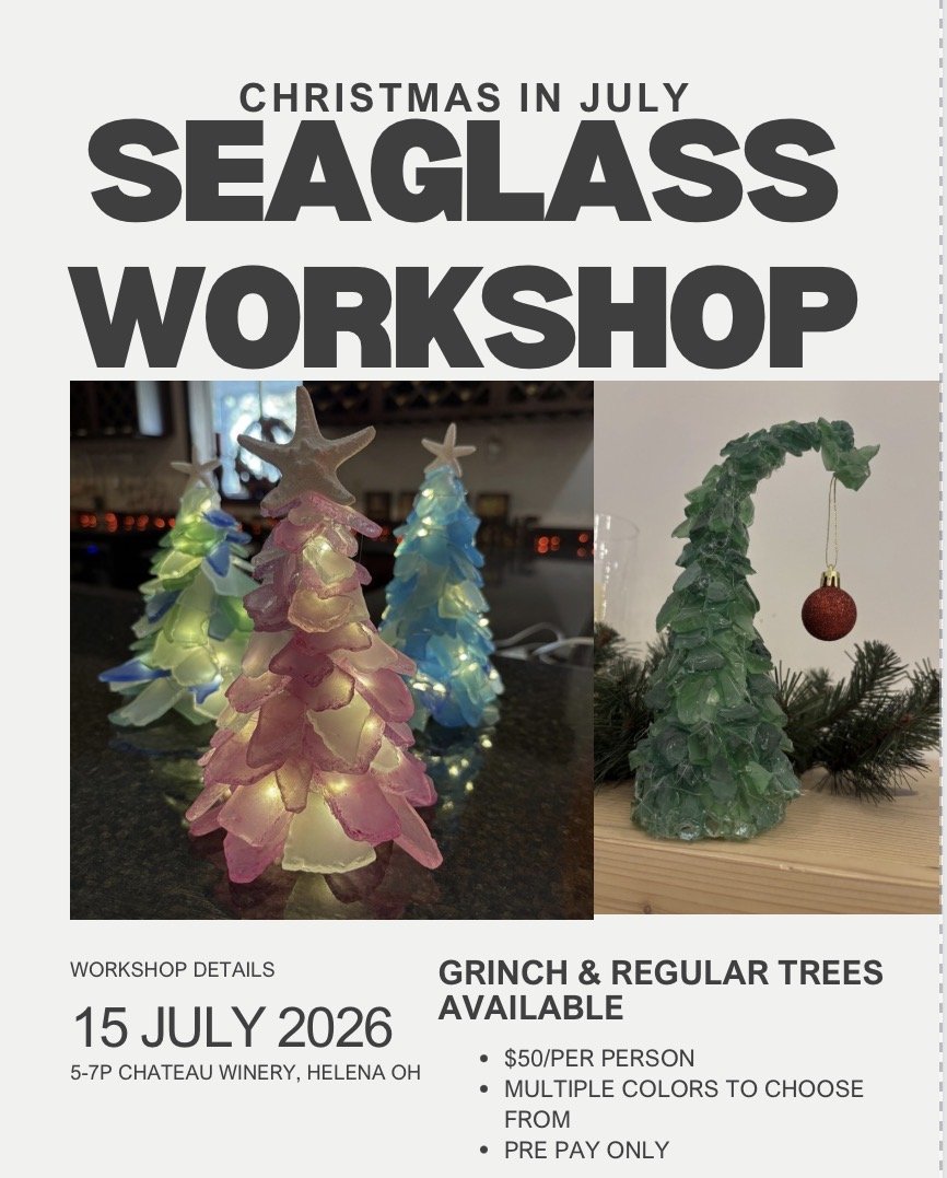 Chateau Winery &amp; Vineyard - Christmas in July Sea Glass Workshop 