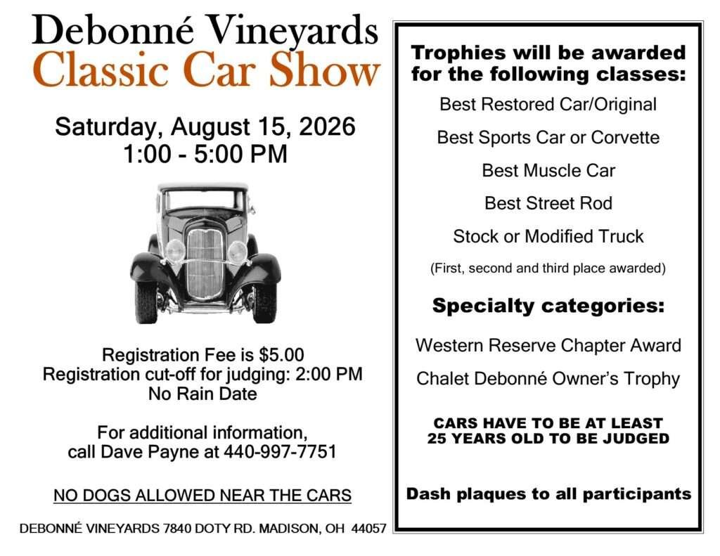 Debonné Vineyards - Annual Classic Car Show 