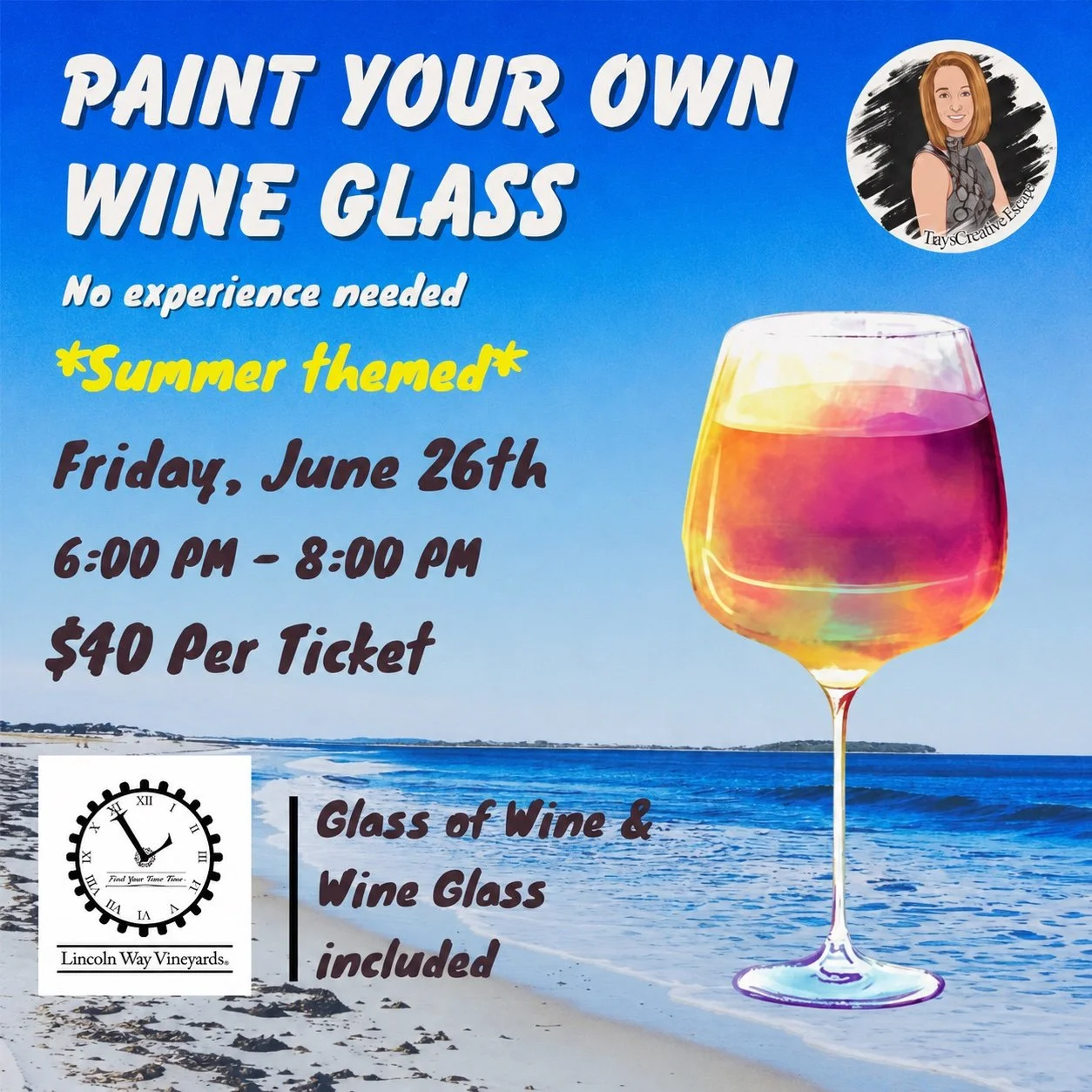 Lincoln Way Vineyards - Paint Your Own Glass