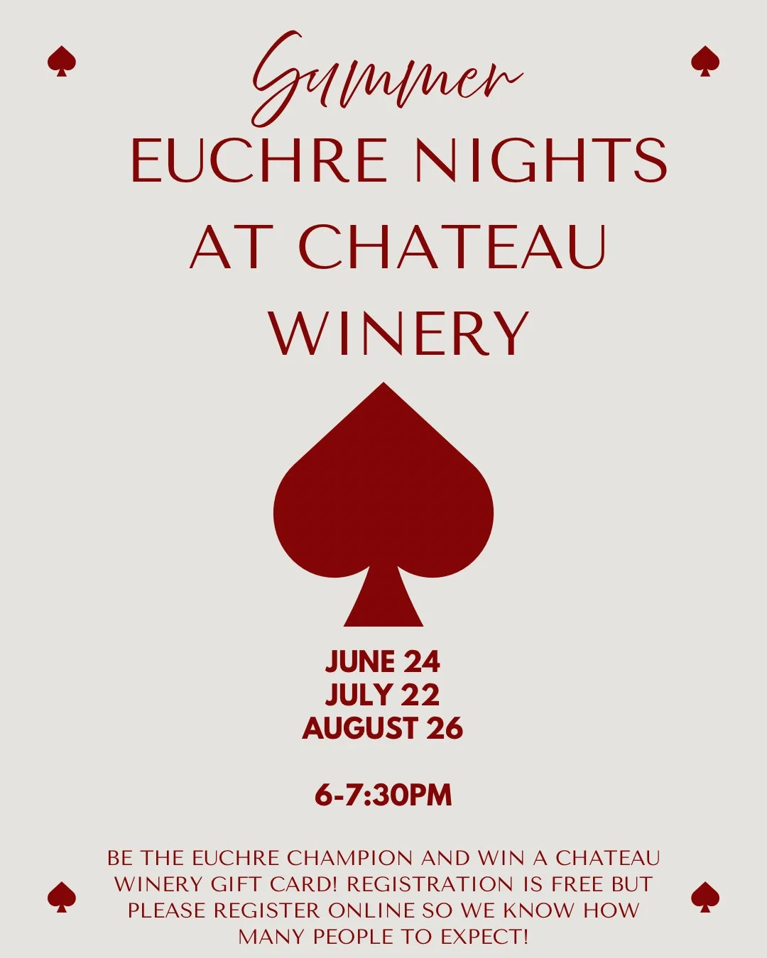 Chateau Winery's Euchre Tournament 