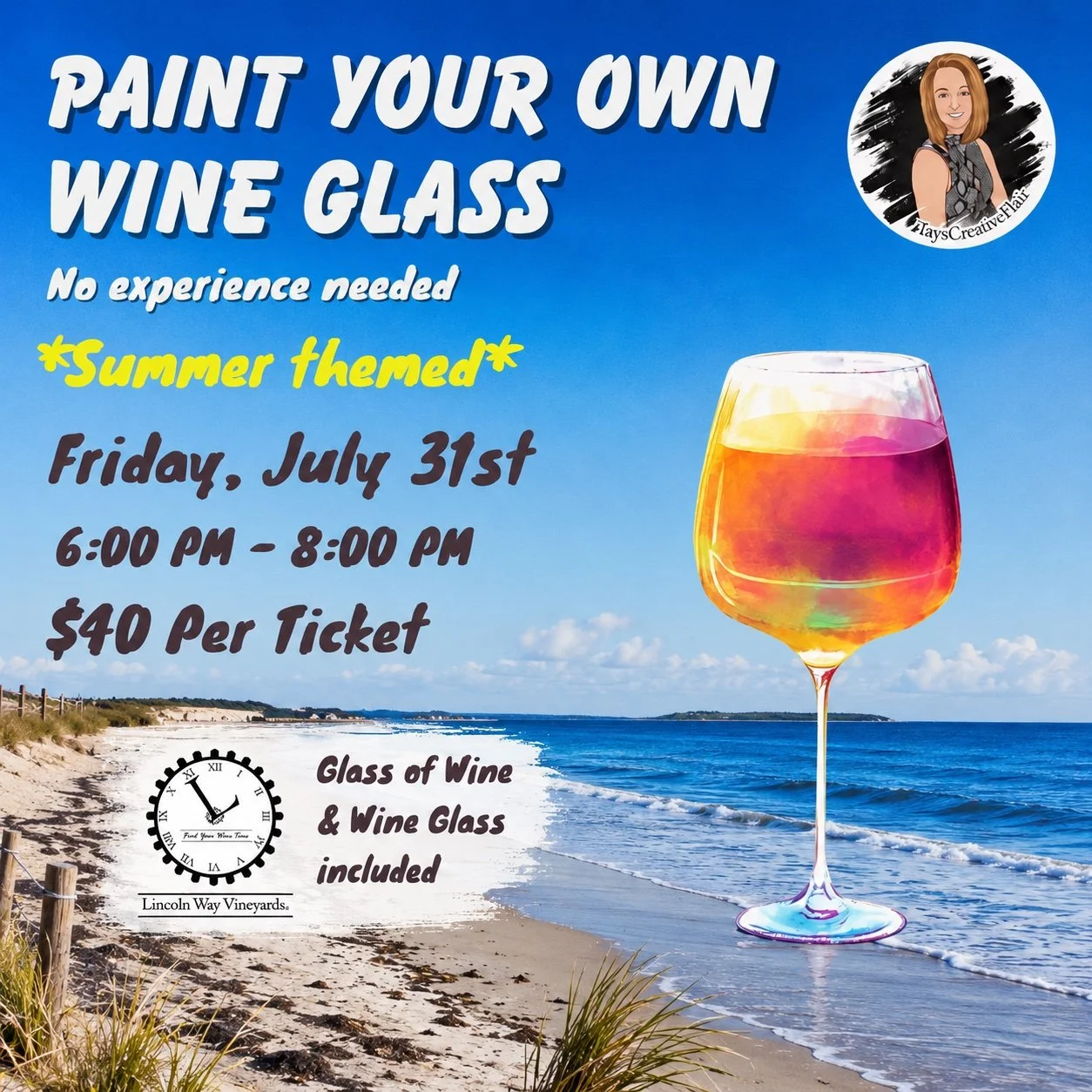 Lincoln Way Vineyards - Paint Your Own Wine Glass with Taylor Bash 